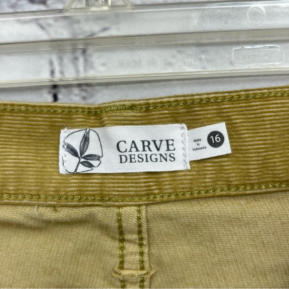 Carve Designs 'Oahu' High Rise 6” Raw Hem Corduroy Shorts Cumin Sz 16 - Picture 5 of 13